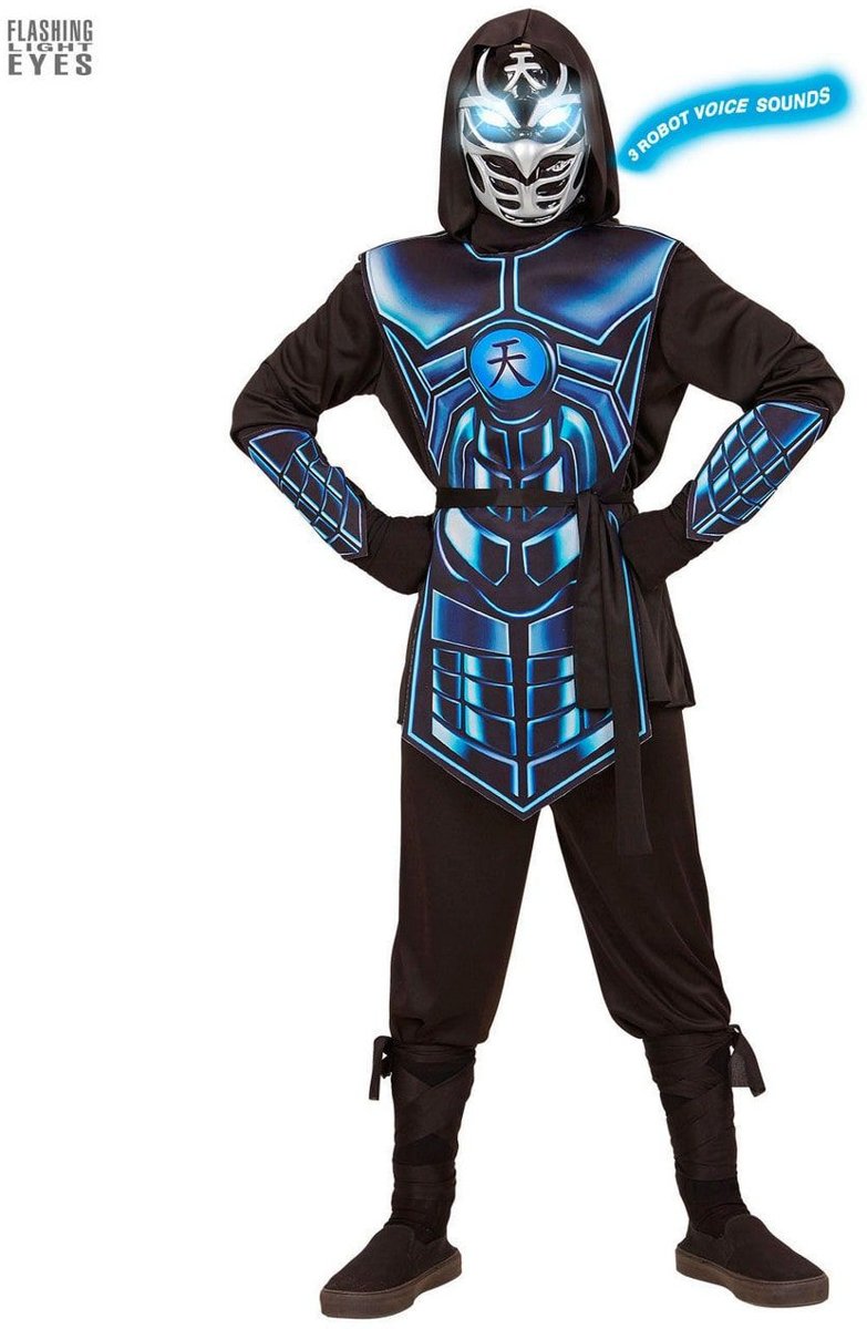 Ninja & Samurai Kostuum | Cyber Ninja Elektro | Jongen | Small / Medium | Carnaval kostuum | Verkleedkleding